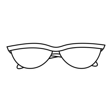 Güneş gözlükleri, yaz aksesuarları, güneşten korunma, karalama stili düz vektör çizimi çocuk kitaplarını boyama çizimi