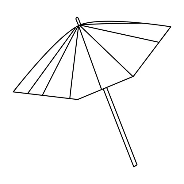 Beach Nebo Bazén Deštník Červený Bílý Dovolená Cestování Koncept Čmáranice — Stockový vektor