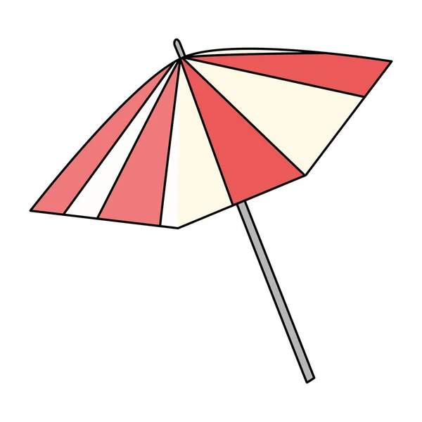 Parapluie Plage Piscine Rouge Blanc Concept Vacances Voyage Illustration Vectorielle — Image vectorielle