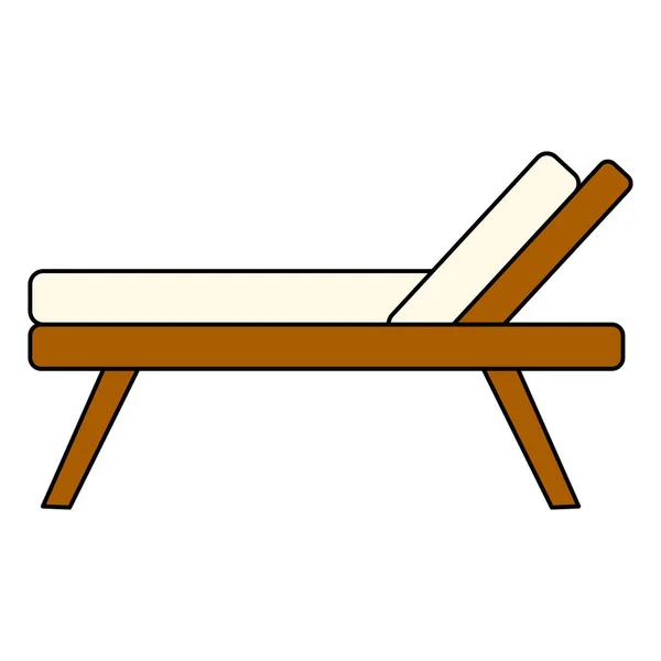 Deck Beach Chair Icon Flat Vector Illustration — Stock Vector