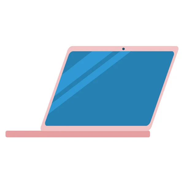 Laptop Aperto Con Schermo Vuoto Vista Laterale Illustrazione Vettoriale Piatta — Vettoriale Stock