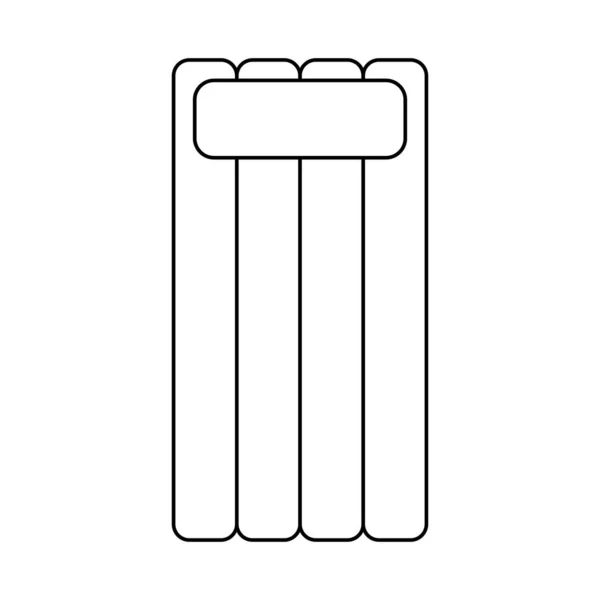 Matelas Gonflable Avec Oreiller Illustration Vectorielle Plate Contour Style Doodle — Image vectorielle