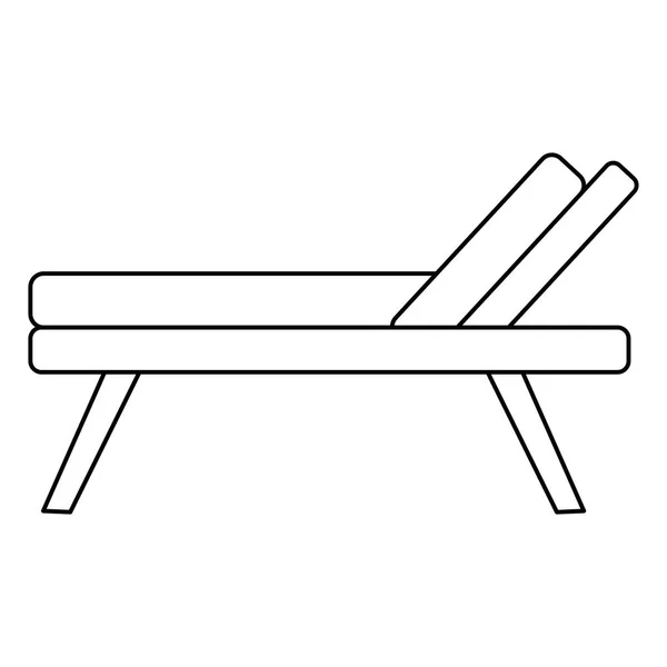 Ikona Leżaku Lub Plaży Krzesło Styl Doodle Płaski Wektor Zarys — Wektor stockowy