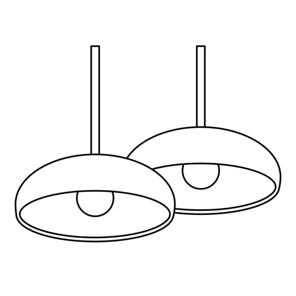 Handing Ceiling Lamp Interior Design Element Doodle Style Flat Vector — Stock Vector