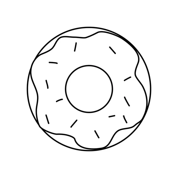 Doughnut Φουσκωτό Δαχτυλίδι Για Πισίνα Παραλία Doodle Στυλ Επίπεδη Διανυσματική — Διανυσματικό Αρχείο
