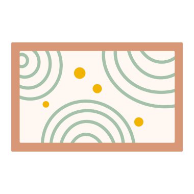 Geometrik şekilli soyut resim, halkalar, oturma odası veya dolap için iç tasarım elementi, düz vektör çizimi