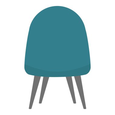 Konforlu sandalye, oturma odası veya kabin için iç tasarım ögesi, arka görünüm, düz vektör çizimi