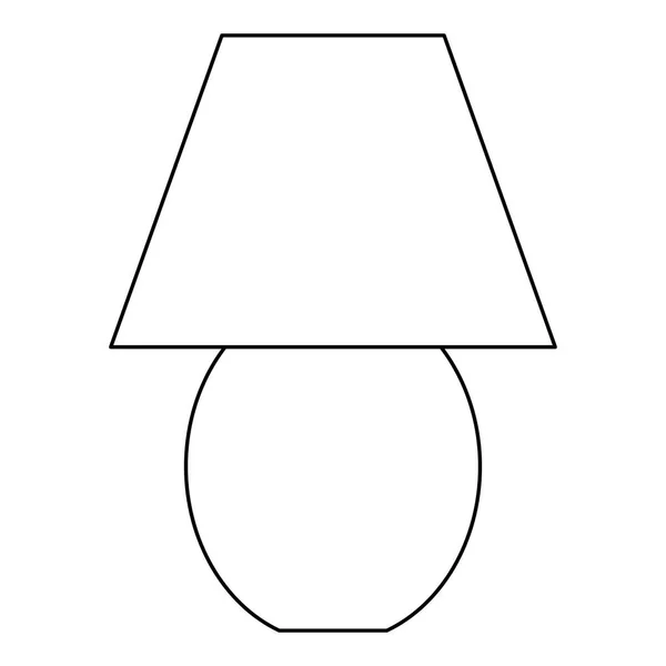 Table Desk Lamp Interior Design Element Living Room Cabinet Doodle — Stock Vector