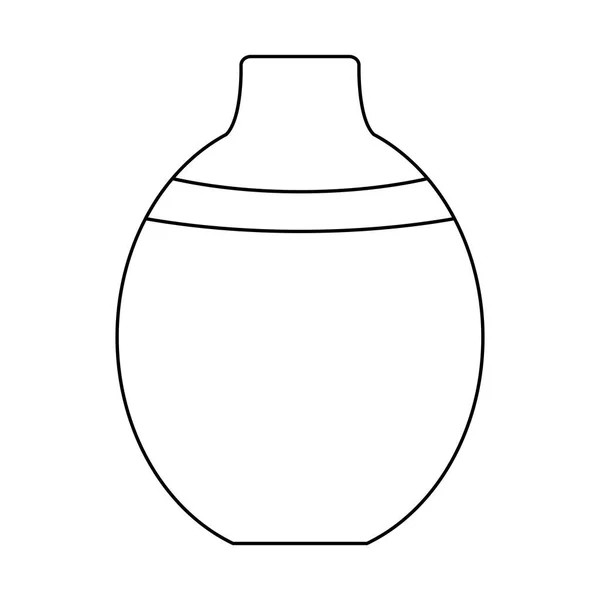 Ceramic Glass Vase Doodle Style Flat Vector Outline Illustration Kids — Stock Vector