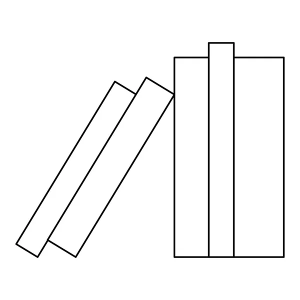 Standing Books Interior Design Element Back School Study Concept Doodle — Stock Vector