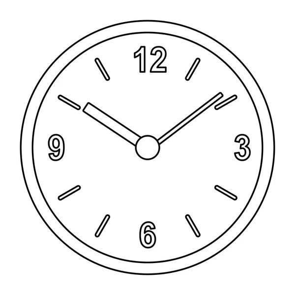 壁時計 リビングルームやキャビネットのためのインテリアデザイン要素 落書きスタイルのフラットベクターのアウトライン絵本 — ストックベクタ