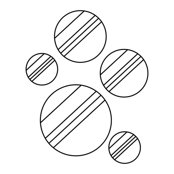 Набор Простых Круглых Безрамных Зеркал Отражением Рисунок Плоского Векторного Контура — стоковый вектор