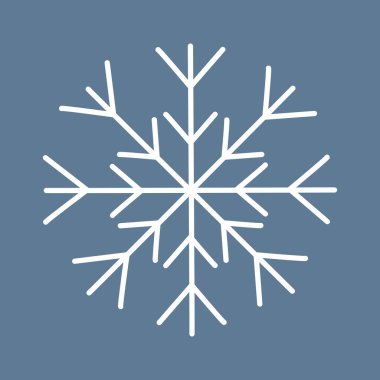 Güzel kar tanesi, kış tasarım elementi, düz vektör çizimi