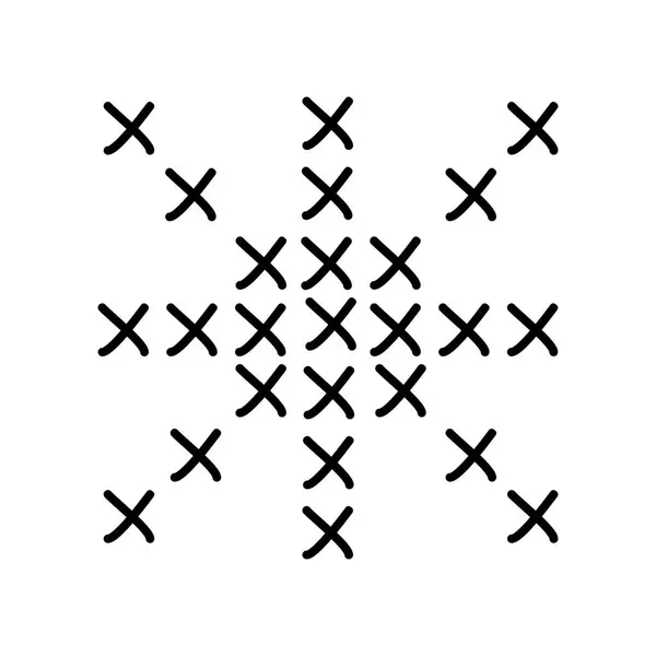 Снежинка Крестом Элемент Дизайна Зимних Праздников Плоский Векторный Рисунок Стиле — стоковый вектор