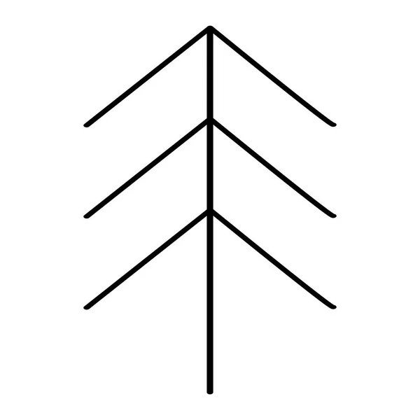 Zjednodušená Silueta Vánočního Stromku Nebo Borovice Ploché Vektorové Znázornění — Stockový vektor