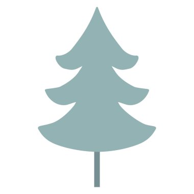 Basit Noel ağacı ya da çam ağacı, kış tatili tasarım unsuru, vektör illüstrasyonu