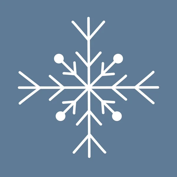 Hermoso Copo Nieve Adornado Elemento Diseño Invierno Ilustración Vectorial Plana — Vector de stock