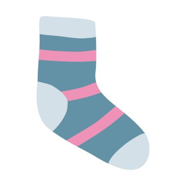 Sıcak çizgili çorap, sonbahar ya da kış giysileri, vektör çizimi