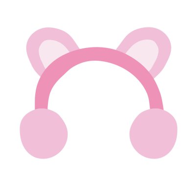 Kış giysileri, kulaklıklar ya da kulak ısıtıcı, düz vektör çizimi