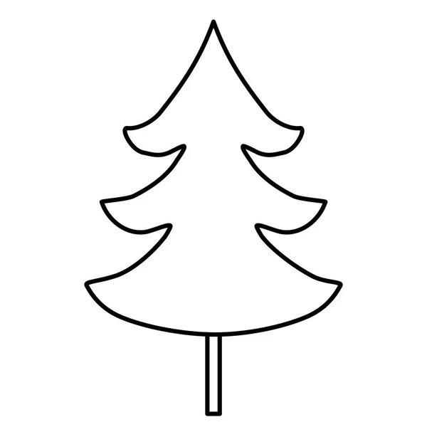 Einfache Weihnachtsbaum Oder Kiefer Doodle Stil Flache Vektorumrisse Illustration Für — Stockvektor