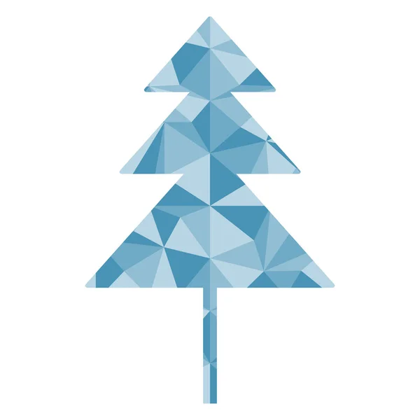 Einfacher Weihnachtsbaum Oder Kiefer Mit Geometrischem Muster Designelement Für Winterferien — Stockvektor