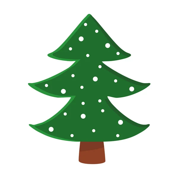 Рождественская Елка Сосна Снегом Элемент Дизайна Зимних Праздников Векторная Иллюстрация — стоковый вектор
