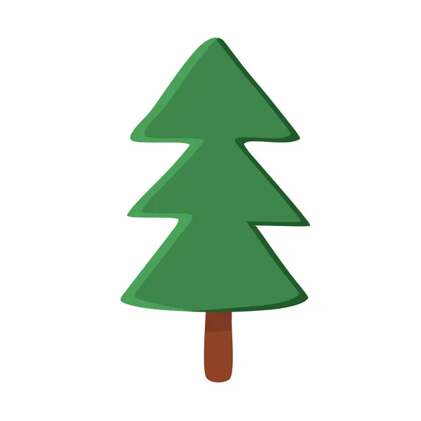 Basitleştirilmiş Noel Ağacı Çam Ağacı Kış Tatili Tasarım Unsuru Vektör — Stok Vektör