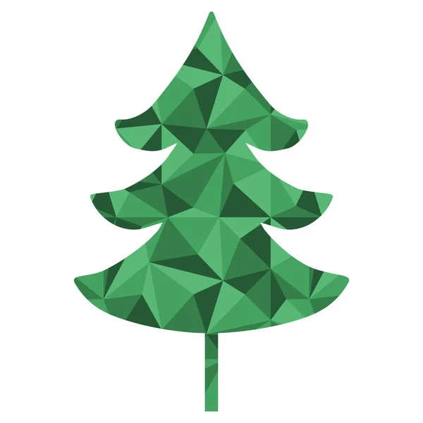 Weihnachtsbaum Oder Kiefer Mit Geometrischem Muster Designelement Für Winterferien Vektorillustration — Stockvektor