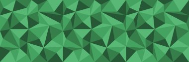 Üçgenli yeşil geometrik arkaplan veya kenarlık, vektör illüstrasyonu