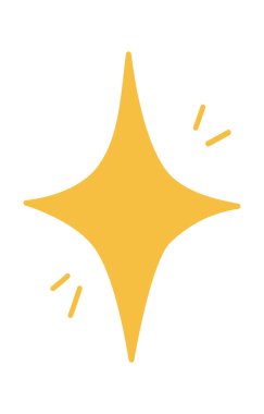 Pırıl pırıl pırıl pırıl, elmas şekilli basit dört köşeli sarı yıldız.