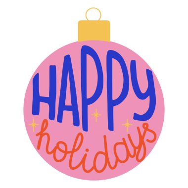 Mutlu Noel baloları Mutlu tatil mektupları, vektör illüstrasyonları