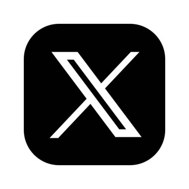 X şekilli grafikleri olan yeni logo markası Twitter, siyah arkaplanda beyaz işaret, vektör illüstrasyonu