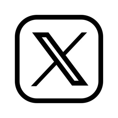Twitter 'da X şekilli grafiklere sahip yeni logo markası, beyaz arkaplanda siyah işaret, vektör illüstrasyonu