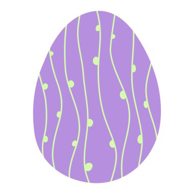 Yeşil lahanalı yumurta, Paskalya bayramı tasarım unsuru, vektör illüstrasyonu