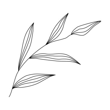 Bitki filizi, ekoloji ya da doğal bahar elementi, karalama stili düz vektör çizimi çocuk kitaplarını boyama çizimi