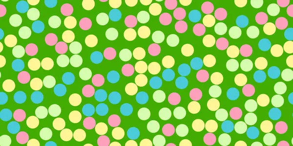 Seamless Pattern Colourful Dots Green Birthday Holiday Background Vector Illustration — Wektor stockowy