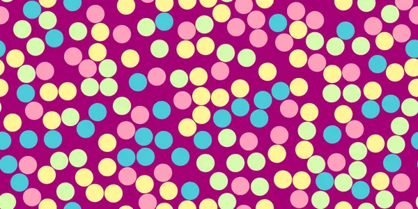 Seamless Pattern Colourful Dots Violet Birthday Holiday Background Vector Illustration — Stockový vektor
