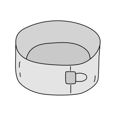Pasta için metal yuvarlak fırın tabağı veya ayrılabilir kenarlı Springform tavası, pişirme ya da pişirme mutfak tasarım unsuru, vektör illüstrasyonu