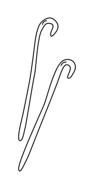 Vanilya çubukları ya da kapsüller, pişirme ya da pişirme malzemeleri, karalama stili düz vektör çizimi çocuk kitapları boyama çizimi