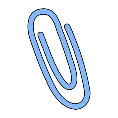 Beyaz arkaplanda mavi ataç simgesi, vektör illüstrasyonu