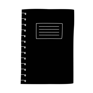 Okulun spiral silueti ya da egzersiz kitabı, glifin düz vektör çizimi