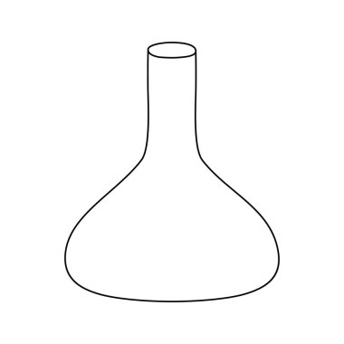 Konik kimyasal matara, karalama stili düz vektör taslağı çocuk kitapları boyama çizimi