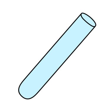 Tüp kimyasal matara, okula dönüş konsepti, karalama stili vektör çizimi