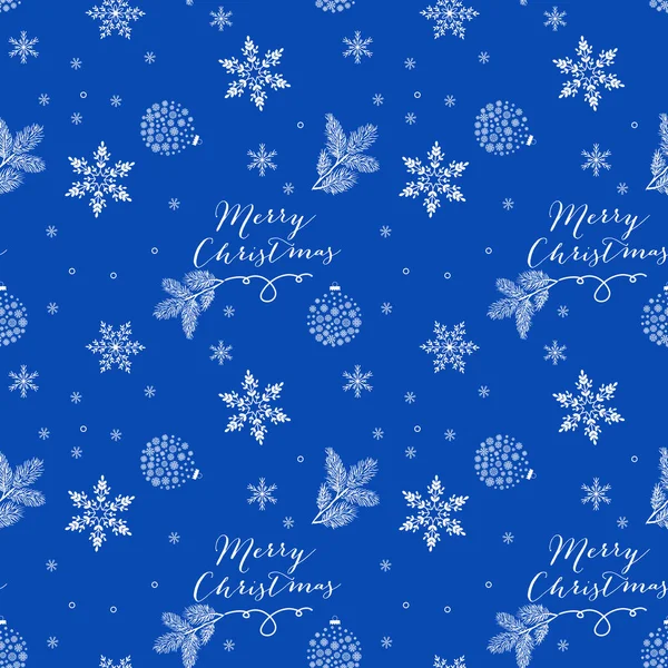 Weihnachten Vektor Nahtlose Muster Mit Weihnachtsbaum Weihnachtskugel Und Schneeflocken Und Vektorgrafiken
