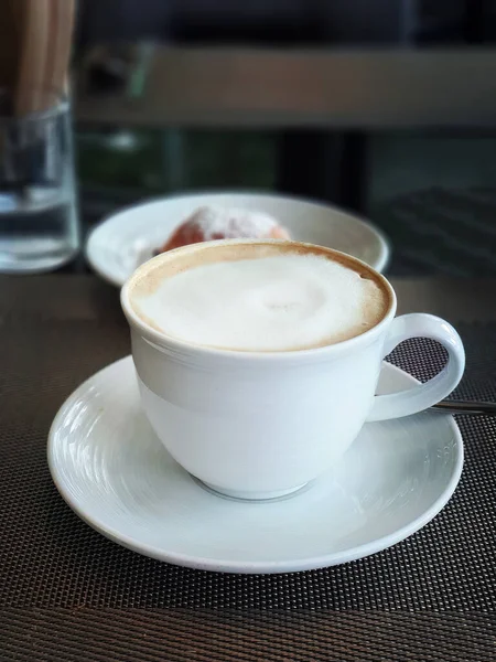 Vue Grand Angle Une Tasse Café Latte Moka Cappuccino Dans — Photo
