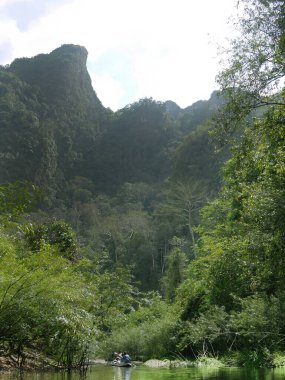 Dikey görüntü, derin orman, muhteşem manzaralı rafting, vadi, doğa manzarası, yüksek dağ, yeşillik, seyahat doğası geçmişi, tatil, Tayland 'da dinlenme