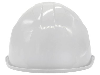 Kırpma yolu olan açık gri bir kask, yüksek kalite kişisel koruma şapkası, güvenlik önce konsepti, inşaat sahasında çalışmaya hazır, inşaat endüstrisinde, inşaatçılık işinde.