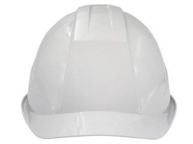 Kırpma yolu olan açık gri bir kask, yüksek kalite kişisel koruma şapkası, güvenlik önce konsepti, inşaat sahasında çalışmaya hazır, inşaat endüstrisinde, inşaatçılık işinde.