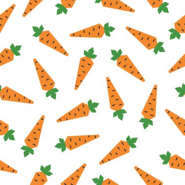 Turuncu havuç pürüzsüz desen. Paskalya ya da bebek tasarımı için arka plan. Vektör illüstrasyonu