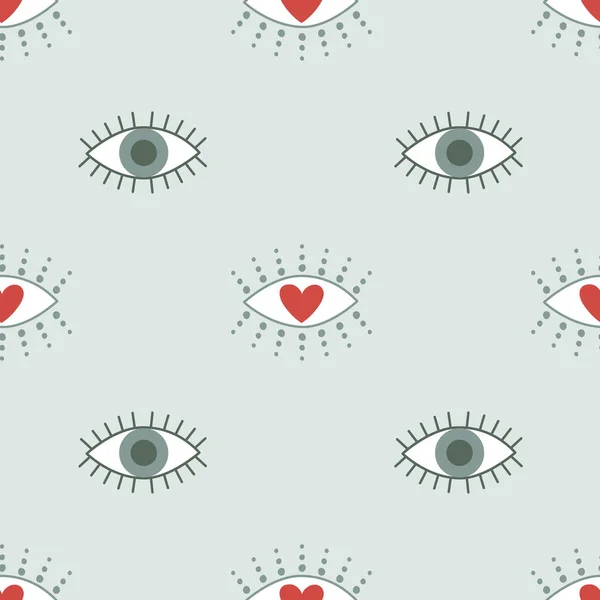 Evil Eye Seamless Pattern Hamsa Eye Magical Eye Decor Element — Stock Vector